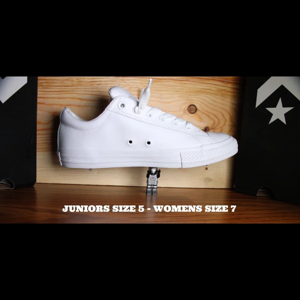 NWB ALL WHITE LEATHER CONVERSE SNEAKERS
